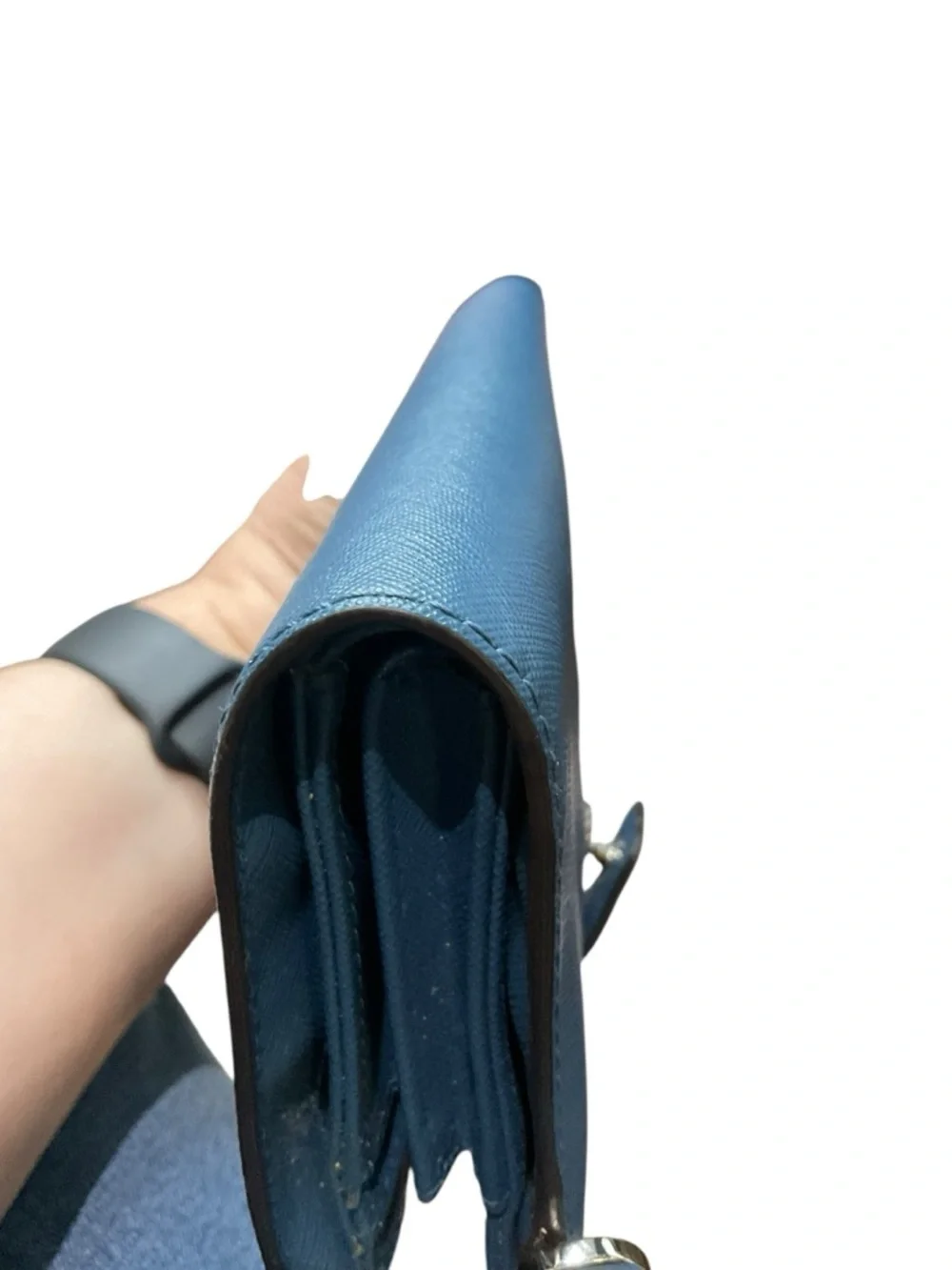 Michael Kors Teal Blue Saffiano Leather Wristlet Wallet